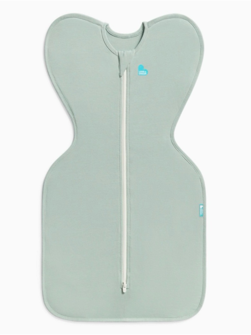 Love to Dream Sage Green Swaddle Suit for Babies - Easy Zip Sleep Sack | Small